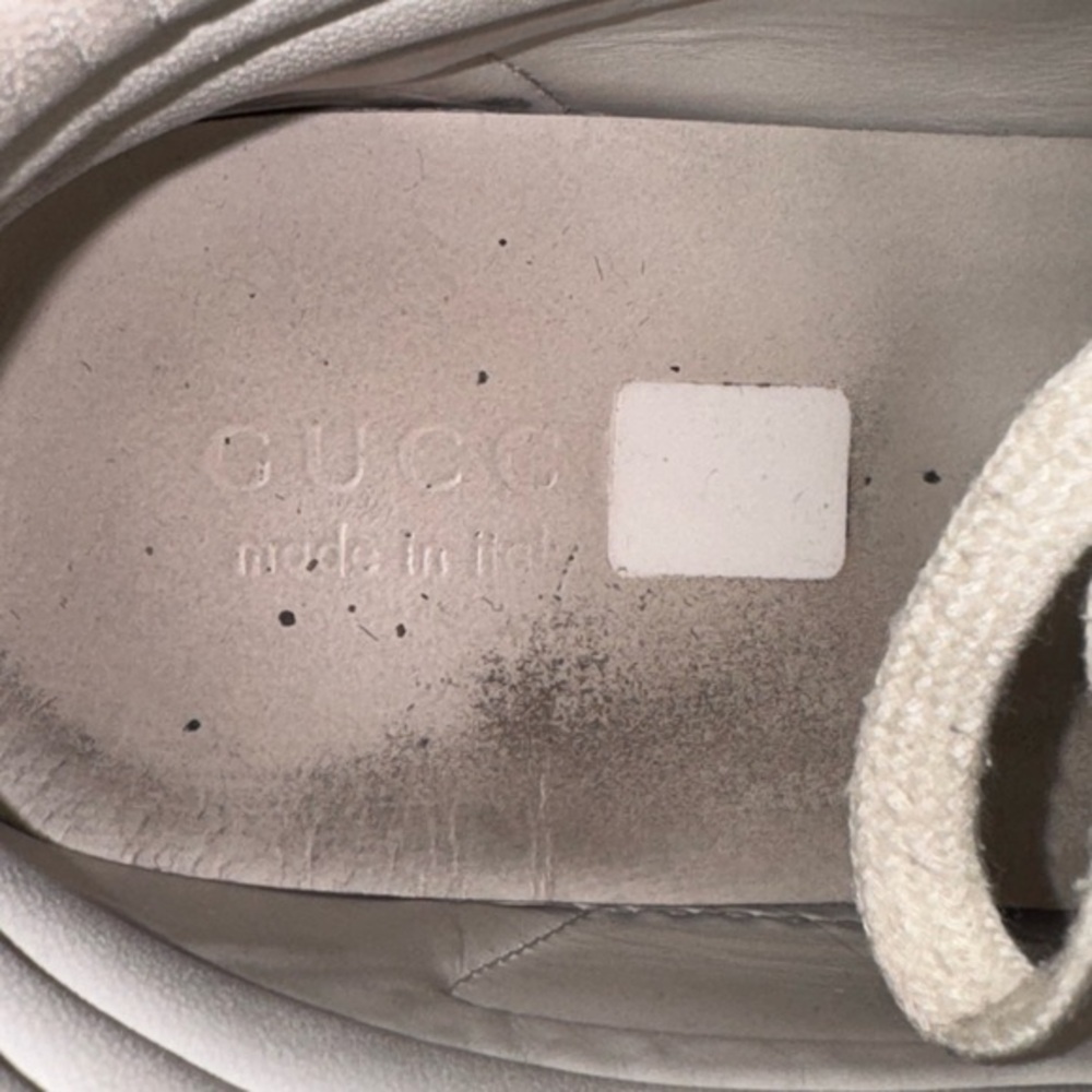 Gucci Ace High Top GG White Leather Sneakers Sz 11 Men's Pre-Owned - Picture 7 of 12